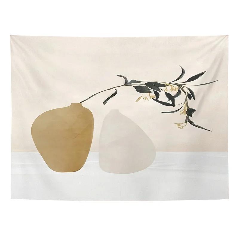 タペストリー ポリエステル製 軽量 幾何学模様 抽象デザイン 植物 リーフ柄 北欧風 壁掛け 寝室 リビング インテリア ウォールデコ ホームデコレーション