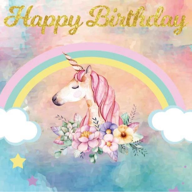 タペストリー 女の子 ガールズ レインボーユニコーン 誕生日パーティー バースデー フォトブース 写真..