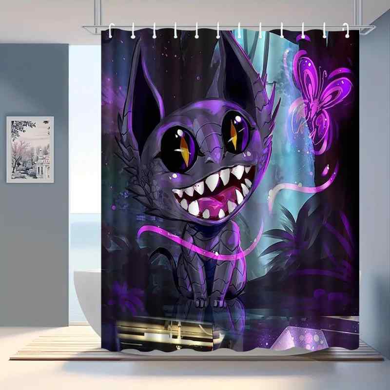 シャワーカーテン 防水 撥水 防カビ 抗菌 デジタルプリント 猫柄 ポリエステル 浴室 バスルーム 間仕切り 脱衣所 かわいい おしゃれ アメリカンテイスト