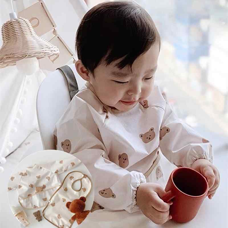 スモック ベビー 子供用 長袖 お食事エプロン 防水加工 TPU素材 汚れにくい お絵描き 遊び着 保育園 幼稚園 食事用 安心 安全 かわいい