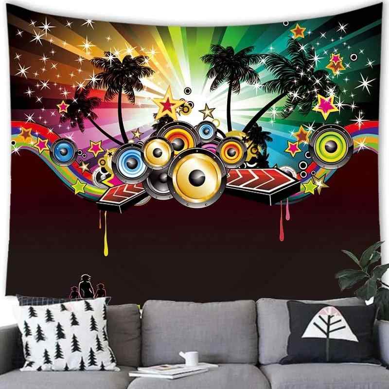 タペストリー カラフル 音符 音楽 装飾 ポスター 壁掛け 壁飾り ウォールアート 背景布 バンド 音楽室 ..