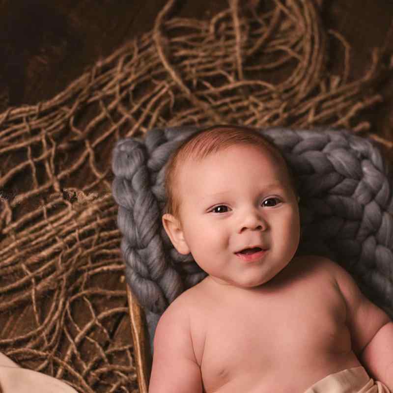 ニューボーンフォト 新生児 撮影小物 ベビー 赤ちゃん 写真撮影用 天然麻 ジュート 手編み ブランケット マット バスケット 無地 オールシーズン