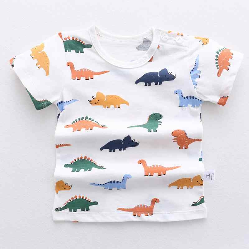 Tシャツ ベビー キッズ 女の子 男の子 綿95% 半袖 プルオーバー 肩ボタンなし プリント柄 春夏 トップス 通園 普段着 80 90 100cm 子供服