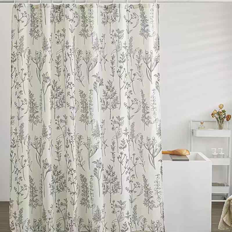 シャワーカーテン 防水 防カビ 抗菌 ポリエステル製 浴室用 バスルーム 間仕切り 目隠し おしゃれ モダンデザイン 清潔感