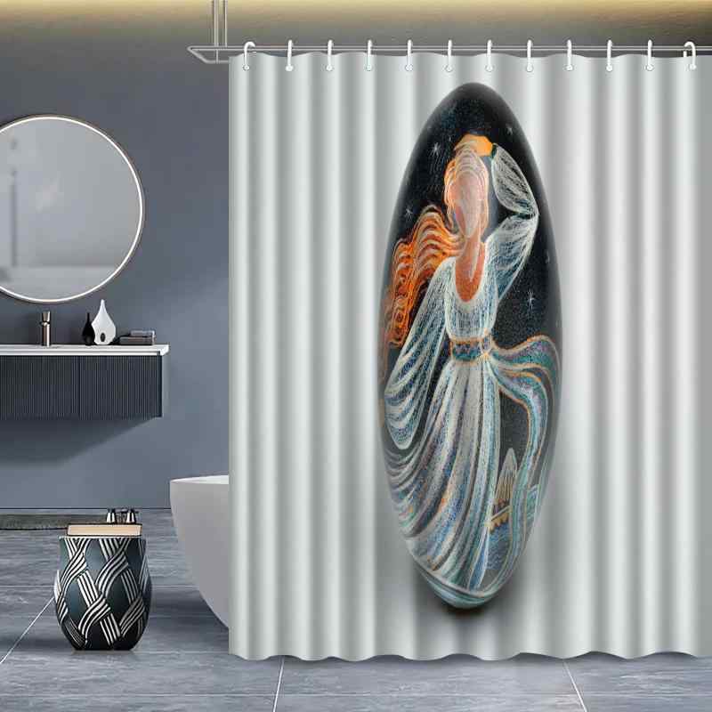 シャワーカーテン 厚手 防水 防カビ ポリエステル製 フック付き バスルーム ホテル用 シンプル おしゃれ カラフルエッグ柄 目隠し 間仕切り