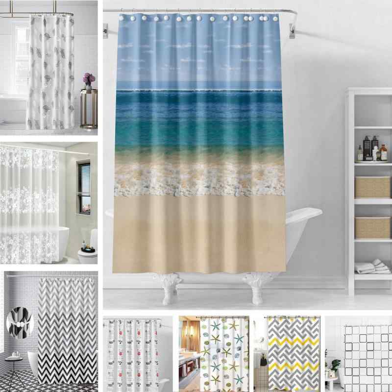 シャワーカーテン PEVA素材 防水 防カビ加工 目隠し 保温効果 大理石柄 おしゃれ モダン エコ素材 浴室 バスルーム お風呂用 選べるサイズ 防錆ハトメ付き