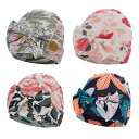 ベビー帽子 新生児 赤ちゃん用 リボン ターバンハット コットン素材 通気性 保温 防風 花柄 四季兼用 かわいい おしゃれ(x3)