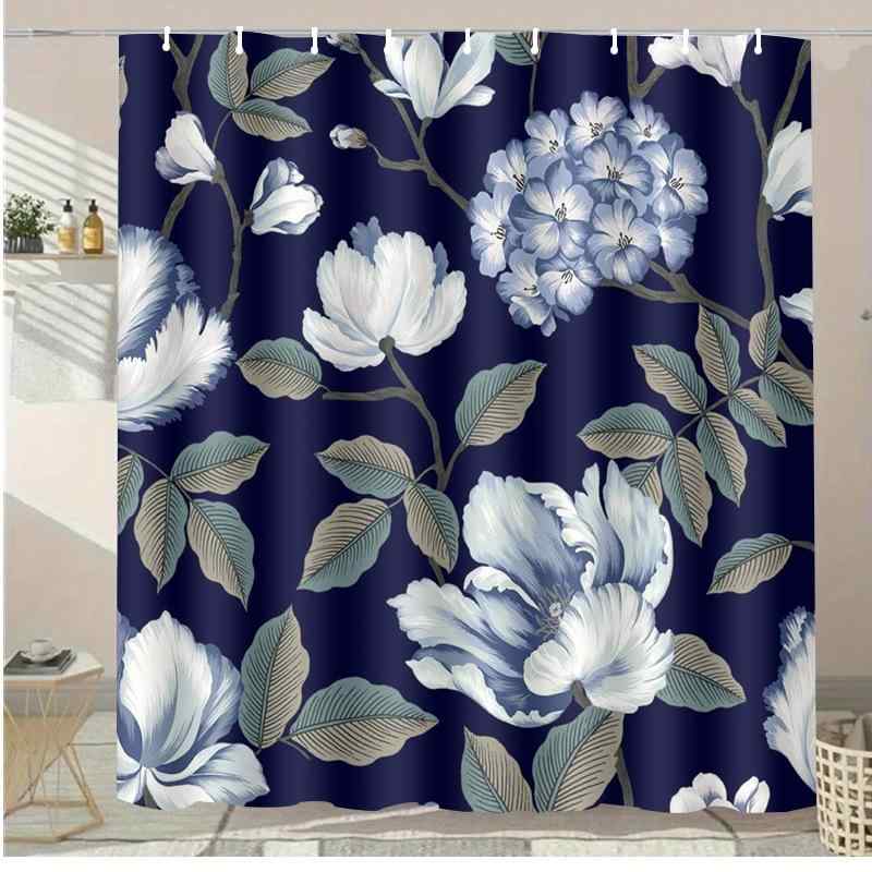 シャワーカーテン 防水 防カビ 撥水加工 3Dデジタルプリント おしゃれ ポリエステル製 バスルーム 浴室用 間仕切り 目隠し モダン シンプル 穴あけ不要