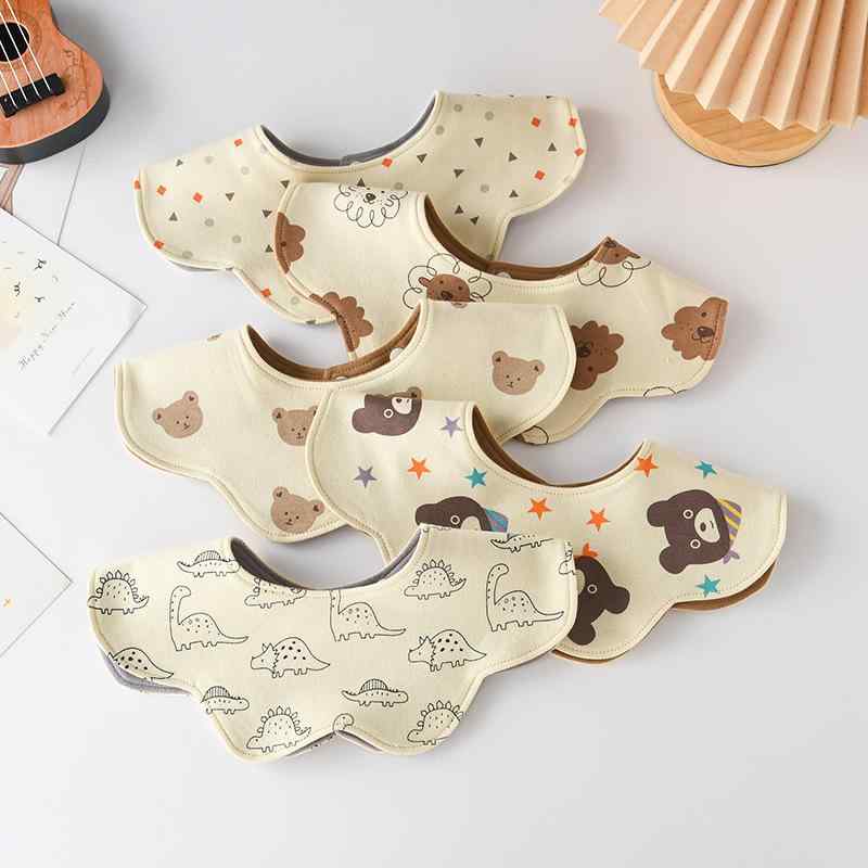 スタイ ベビー キッズ 男の子 女の子 男女兼用 純綿100% 両面 リバーシブル 吸水性抜群 A類安全基準 肌に優しい 韓国風 よだれかけ アニマル柄 ドット柄 チェック柄 デザイン豊富 かわいい