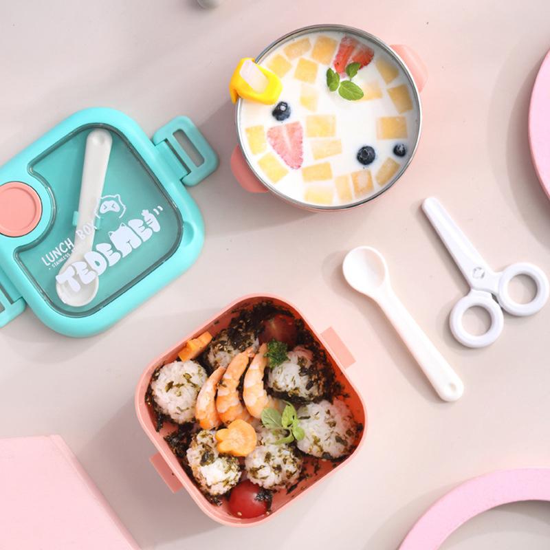 離乳食食器 ベビー 304ステンレス製 持ち運び便利 食事用 ボウル すり鉢 スプーン セット かわいい 出産祝い ギフト