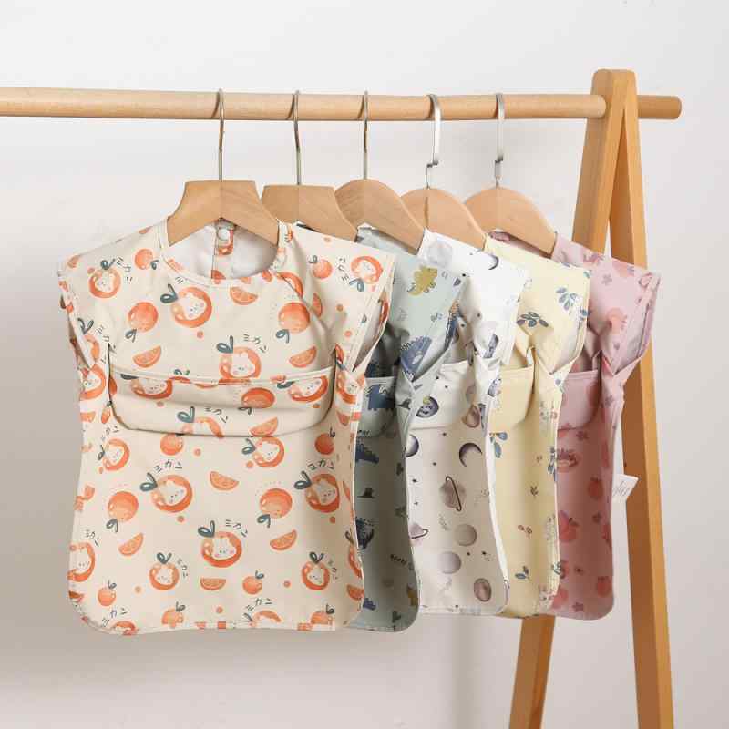 お食事エプロン ベビー キッズ 防水 PU素材 超やわらか 袖なし スタイ よだれかけ 食べこぼし防止 離乳..