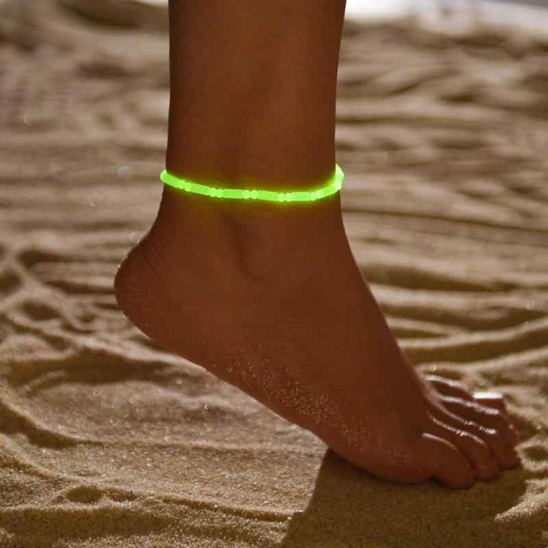 アンクレット レディース アクリル 蓄光ビーズ おしゃれ 個性的 ビーチ リゾート 欧米風 幾何学模様 カジュアル ファッション アクセサリー ジュエリー