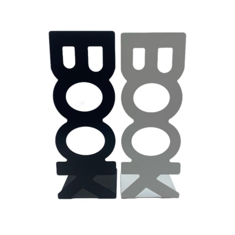 ブックスタンド 金属製 レトロ アンティーク調 学習 読書 書見台 本立て 卓上 デスク用 インテリア おしゃれ ブックエンド ブラック ホワイト(x2)