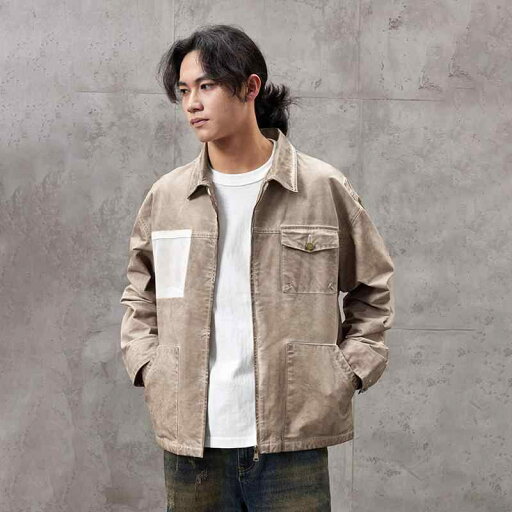 ジャケット メンズ アメリカンレトロ ワーク カジュアル 丈夫な コットン100% ゆったり 襟付き ジップアップ ロングスリーブ 秋冬アウター ジャケット メンズ アメリカンレトロ ワーク カジュアル 丈夫な コットン100% ゆったり 襟付き ジップアップ ロングスリーブ 秋冬アウター