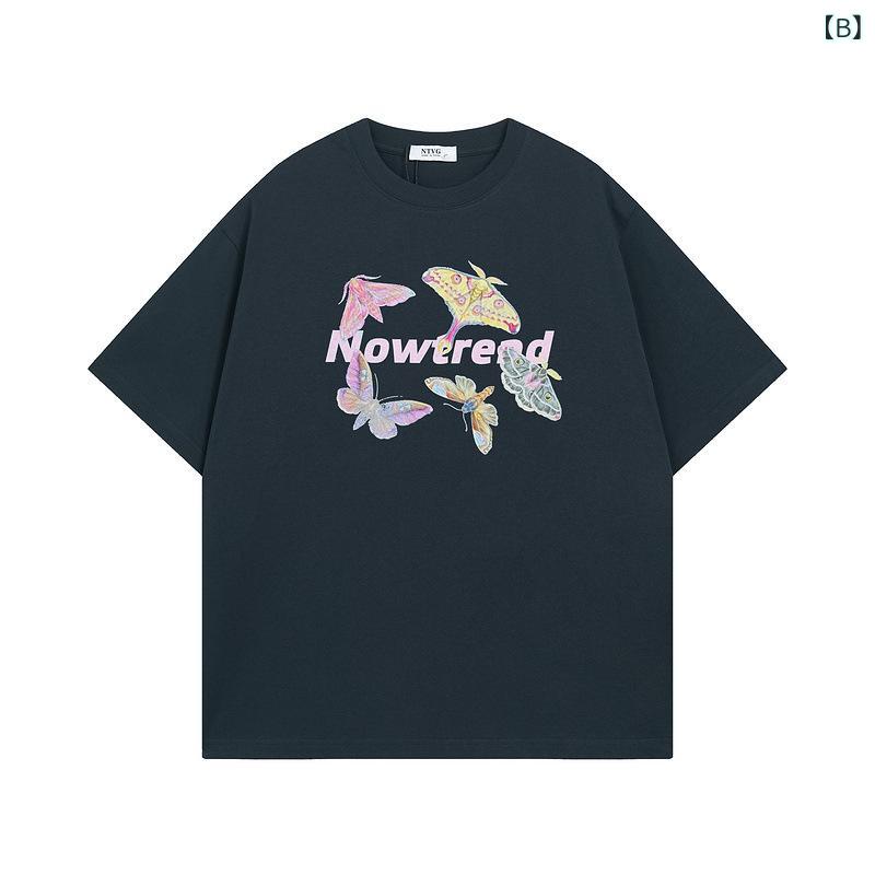 Tシャツ 男女兼用 メンズ レディース 通気性 コットン 半袖 ゆったり オーバーサイズ アルファベットプリント ラウンドネック クルーネック カジュアル ストリート系 春夏トップス 部屋着 ペア カップルコーデ