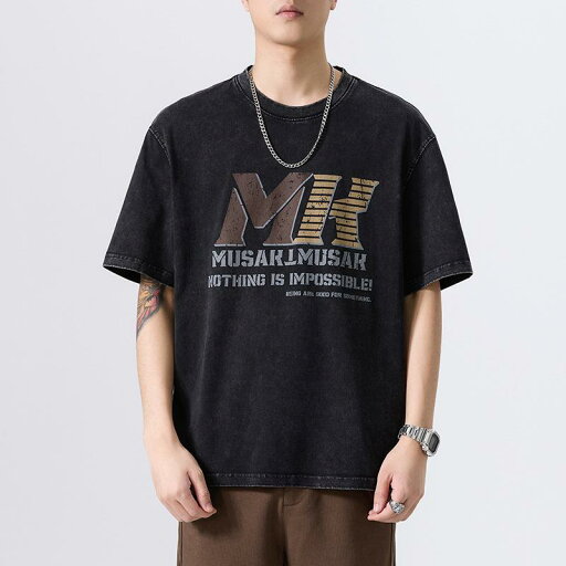 Tシャツ メンズ 高品質 吸湿速乾 綿100% ヘビーウェイト ゆったり オーバーサイズ クルーネック 半袖 プリント レトロアメカジ カジュアル 夏服 Tシャツ メンズ 高品質 吸湿速乾 綿100% ヘビーウェイト ゆったり オーバーサイズ クルーネック 半袖 プリント レトロアメカジ カジュアル 夏服