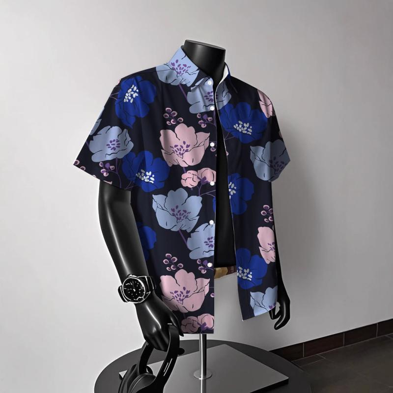 シャツ メンズ レディース ユニセックス 夏 半袖 花柄 アロハシャツ ハワイアン リゾート カジュアル 高級感 クール ゆったり オーバーサイズ 薄手 軽量 洗濯機洗いOK ストレッチ素材 ポリエステル カップル ペアルック