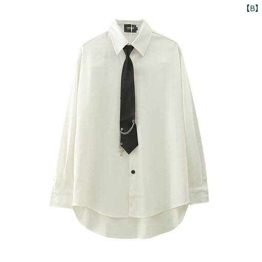 シャツ 男女兼用 形態安定 春秋 無地 長袖 ゆったり ルーズ ポリエステル 厚手 レトロ ヒップホップ デザイン性 個性派 大人カジュアル カップル アウター トレンド