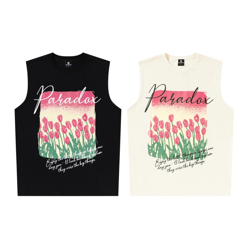 タンクトップ メンズ レディース 男女兼用 カップル ルーズ ノースリーブ スポーツ トレーニング ヒップホップ 高ストリート レトロ ヴィンテージ ファッショ...