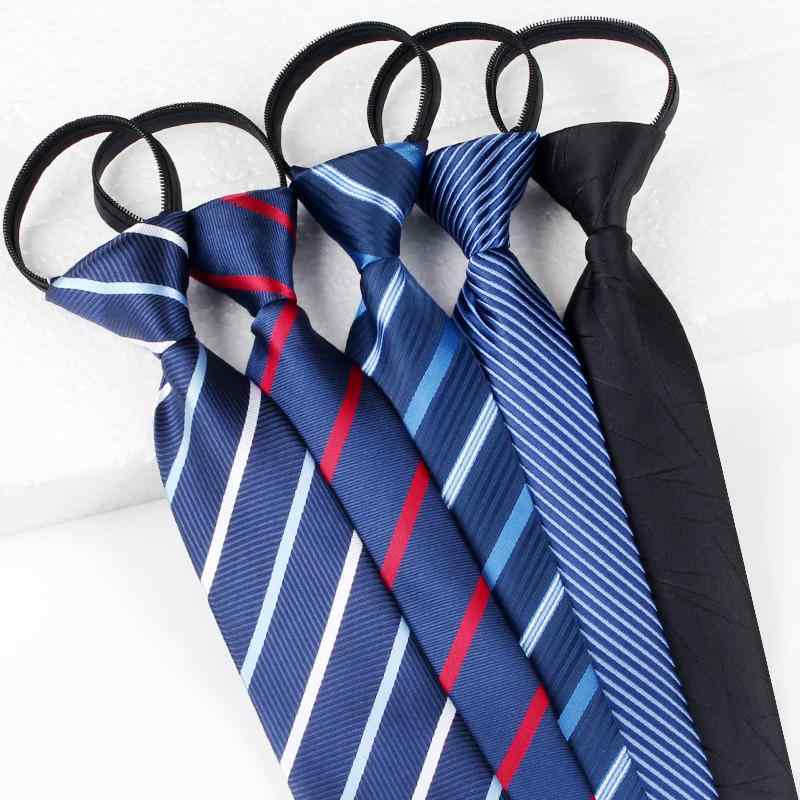 ネクタイ メンズ 紳士 結ばない ジッパー式 ビジネス フォーマル スーツスタイル オフィス 通勤 就活 ネイビー ストライプ柄 ポリエステル素材 タイ(x2)