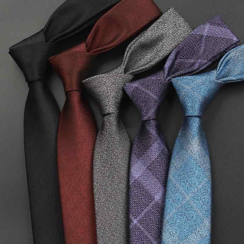 ネクタイ メンズ 韓国風 ナロータイ 6cm スリムタイ カジュアル ビジネス フォーマル 手結び 無地 チェック柄 マット ポリエステル 結婚式 二次会 パーティー(x2)