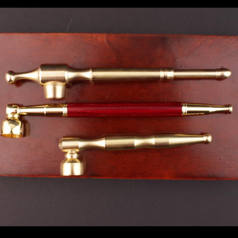 煙草パイプ レトロ ヴィンテージ アンティーク調 純真鍮製 携帯用 ポータブル 2WAY フィルター内蔵 喫..