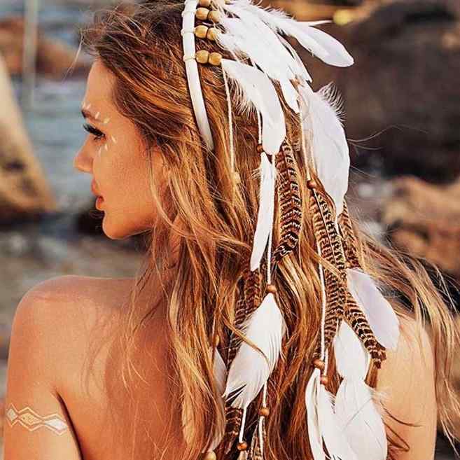 ヘアアクセサリー レディース 羽根 フェザー タッセル ヘッドバンド ヘアバンド カチューシャ ボヘミアン ヒッピー エスニック インド風 アジアン ファッション カジュアル おしゃれ 春夏 髪飾り