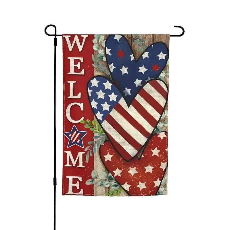 ガーデンフラッグ アメリカ独立記念日 イベント パーティー 装飾 旗 プリント ポリエステル製 多色 屋外 屋内(x2)