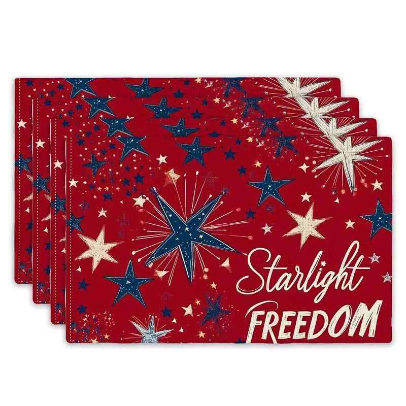 ランチョンマット 7月4日 独立記念日 愛国柄 ポリエステル製 アメリカンスタイル パーティー ダイニン..