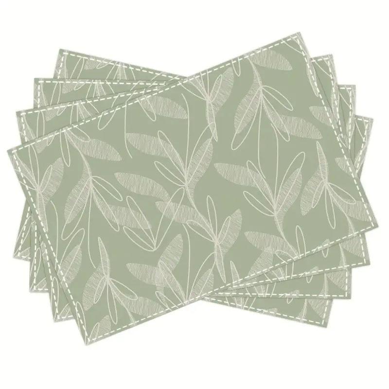 ランチョンマット ボヘミアン 幾何学柄 黒 ゴールド ライン ストライプ 洗える ポリエステル製 アメリカンスタイル 食卓用 ダイニング キッチン リビング デコレーション(x4)