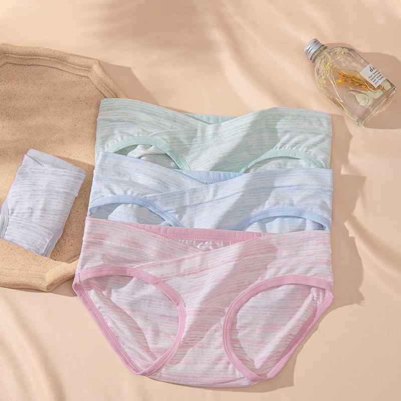 マタニティショーツ レディース 腹部サポート 通気性 ローライズ 快適な履き心地 コットン 綿95%以上 カラーストライプ 妊娠初期 中期 後期 通年 多サイズ展開 ピンク グレー グリーン ブルー