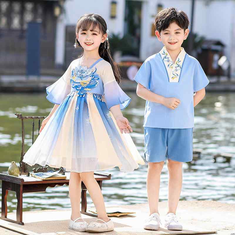 ワンピース キッズ 女の子 中華風 漢服 唐装 チャイナドレス 綿裏地 柔らかい肌触り 発表会 舞台 イベ..