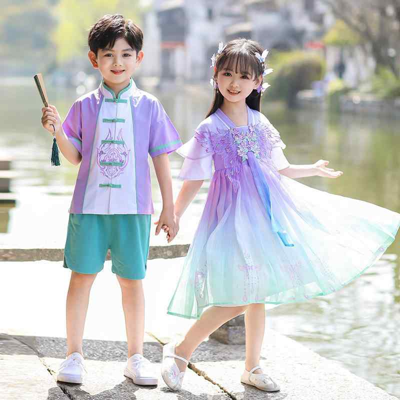 ・カテゴリ: キッズチャイナドレス、唐装、民族衣装・スタイル: 中国風・デザイン: 唐装・性別: ユニセックス・対象年齢: 8歳以上（中大童）・主な素材: 綿95%・裏地: 綿素材・厚さ: 普通・柄: 抽象柄・生地加工: 柔軟加工・デザイン要素: トレンド感・種類: 男児用、女児用・身長目安: 100cm、110cm、120cm、130cm、140cm、150cm、160cm、170cm、180cm、200cm