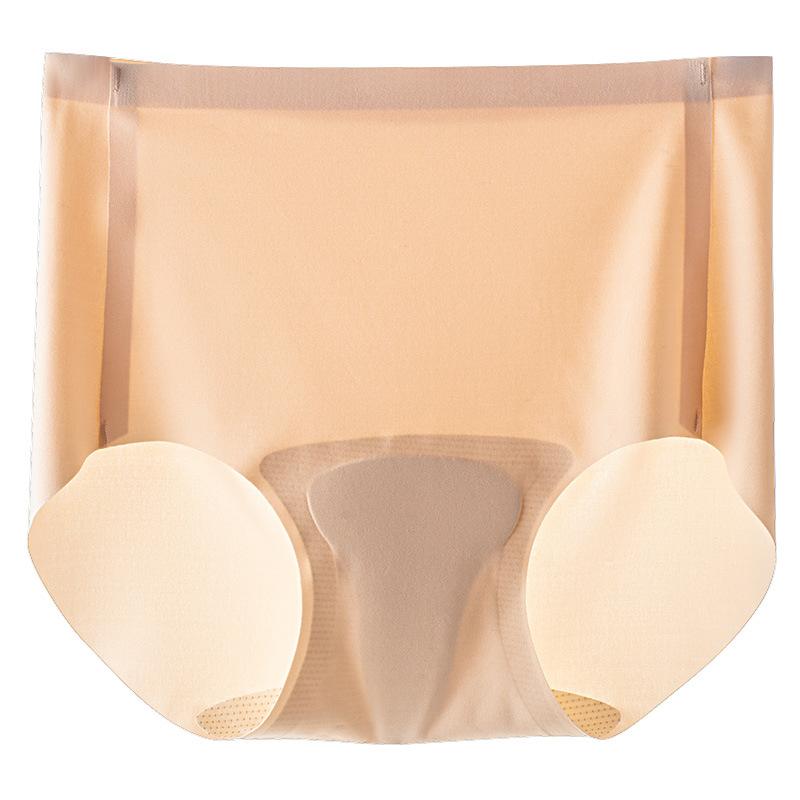 ショーツ レディース 接触冷感 無縫 シームレス ヌーディー 素肌感覚 ストレスフリー ミドルウエスト 無地 ラテックスクロッチ ヨガ スポーツ アウターに響かない オールシーズン 食い込み防止(x2)