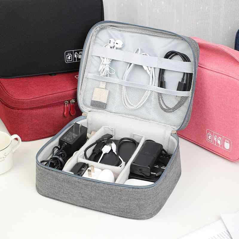 ガジェットポーチ 防塵 多機能 モバイルバッテリー データケーブル USBメモリ 外付けHDD イヤホン 収納..