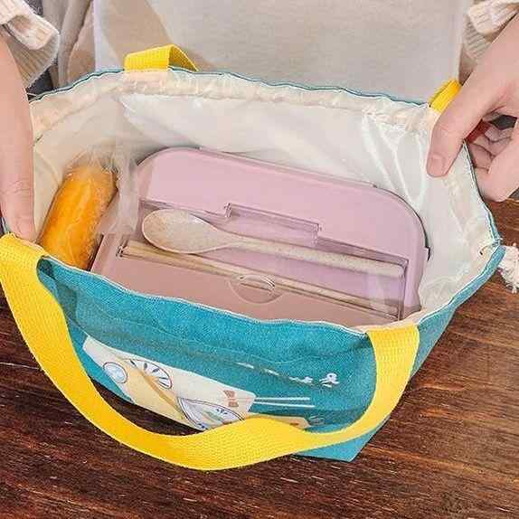 ランチバッグ お弁当袋 大容量 巾着 帆布 キャンバス生地 手提げ 和風 通勤 オフィス 収納 選べるカラ..