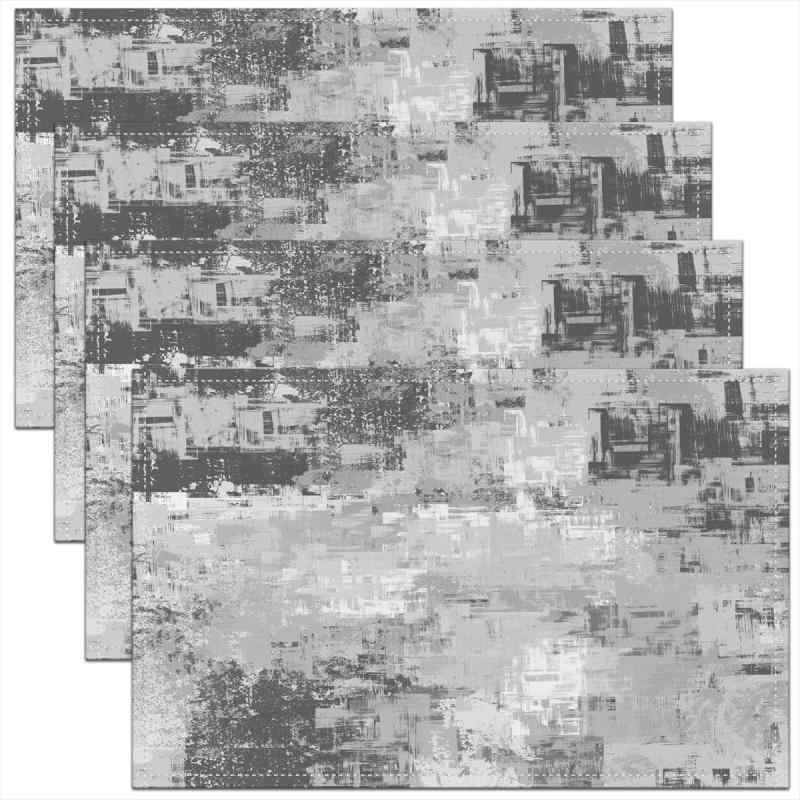 ランチョンマット 大理石調 ボヘミアン柄 幾何学模様 ポリエステル素材 洗える 耐久性 おしゃれな モダン 北欧風 食卓 テーブルウェア キッチン ダイニング インテリア雑貨(x4)