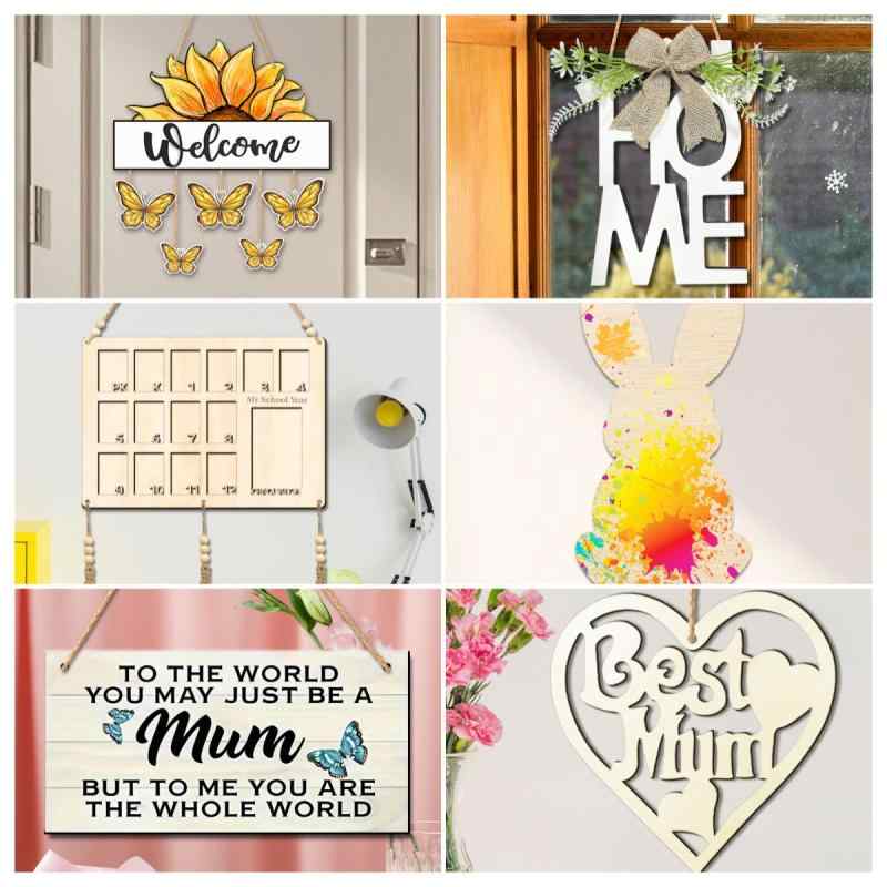 壁飾り 木製 ドアプレート DIY 友情 パイン材 アメリカンカントリー 玄関 部屋 リビング 室内装飾 インテリア雑貨 おしゃれ ナチュラル 新築祝い 引越し祝い 誕生日プレゼント(x2)