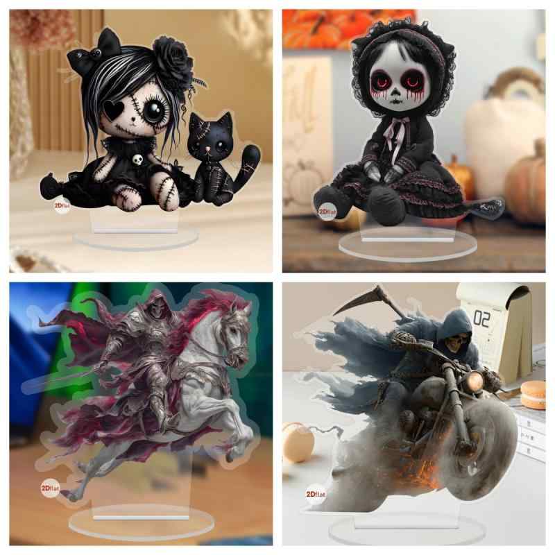 置物 キッズ 子供 ハロウィン イベント ドール 人形 ナイト 騎士 かっこいい アクリル製 2D 平面 卓上 インテリア 飾り 誕生日 プレゼント ギフト オブジェ デコレーション(x2)
