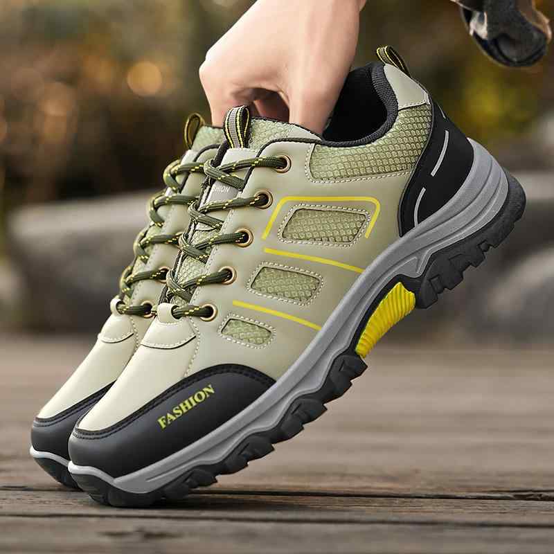 安全靴 メンズ 通気性 滑り止め 耐摩耗性 ワークシューズ 作業靴 登山靴 アウトドア スポーツ カジュアルシューズ 合成皮革 レザー切り替え 厚底 ローカット レースアップ オールシーズン