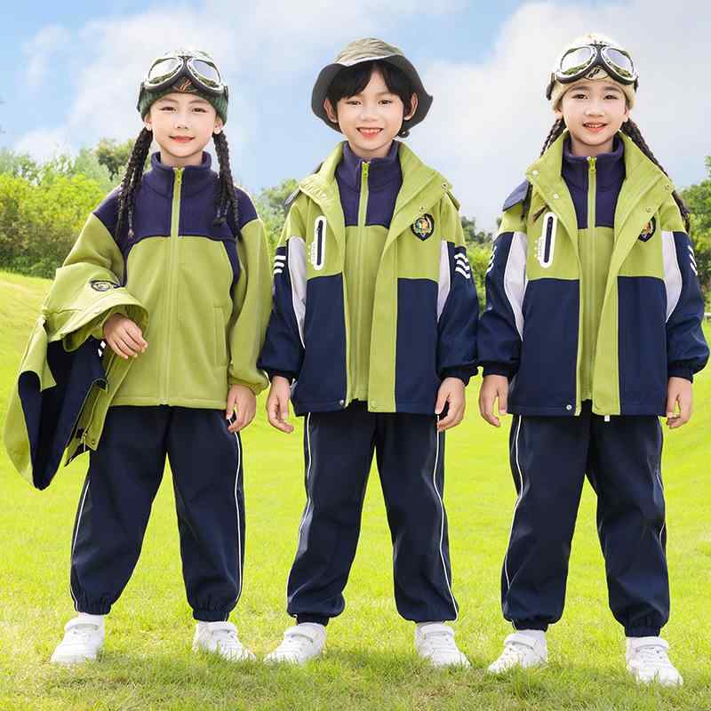 スクールウェア キッズ 防風 撥水 フード付き オールシーズン対応 幼稚園 小学生 通学 運動会 チームウ..