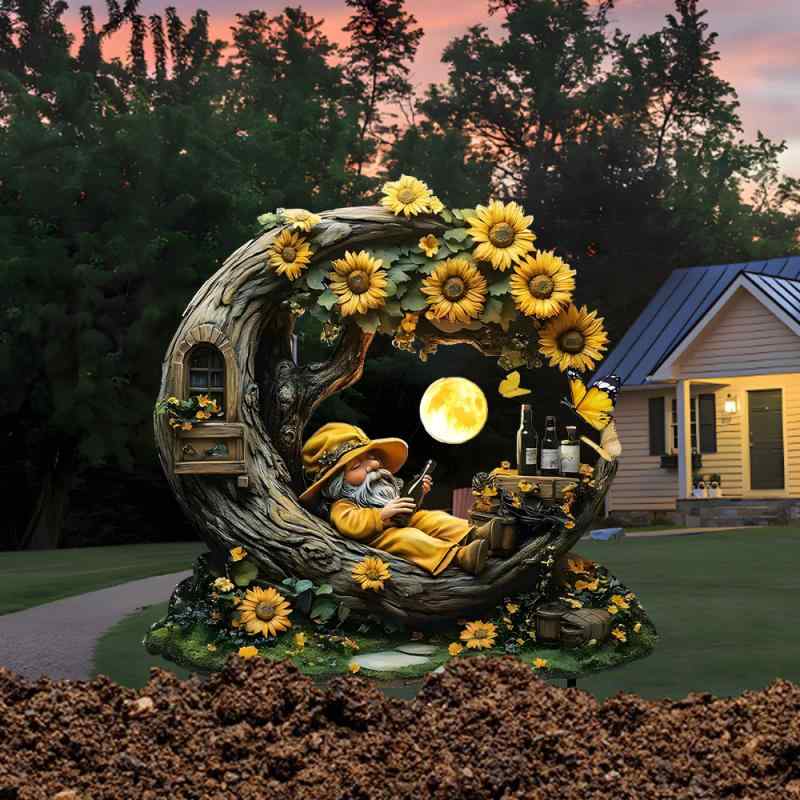 ガーデンオーナメント 魔法使い 防水 防傷 アクリル製 軽量 耐候性 庭園 芝生 屋外 玄関 デコレーション 置物 ハロウィン 差し込み ガーデンピック(x2)