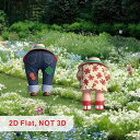 ガーデンピック 屋外 庭園 装飾 アクリル製 カントリー風 サインプレート カラフル 花柄 スカート デニムパンツ モチーフ 可愛い おしゃれ(x2)