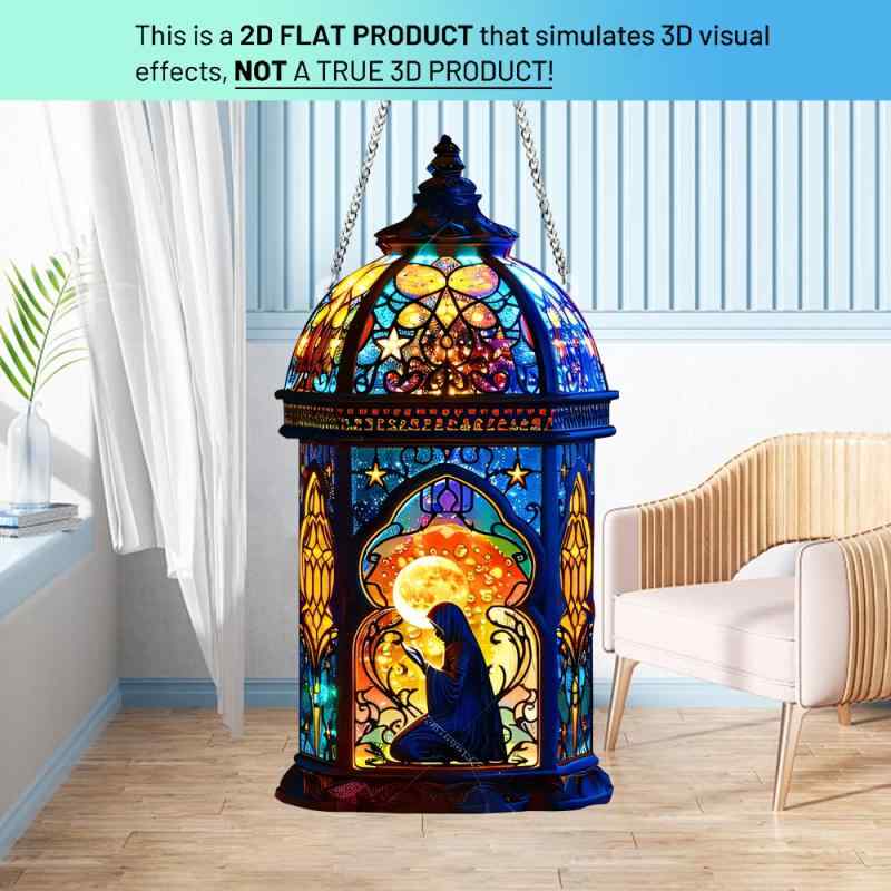 吊り下げ オーナメント 宮廷風 レトロ調 カラフル 女神灯台モチーフ アクリル製 チェーン付き 大きめ 窓飾り 玄関 ガーデン ベランダ 屋外用 インテリア 装飾 おしゃれ ギフト(x2)