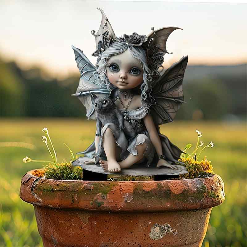 ガーデンピック ハロウィン プリンセス コウモリ アクリル製 庭園飾り 芝生 デコレーション 屋外用 防水 耐候性 ガーデニング オーナメント(x2)