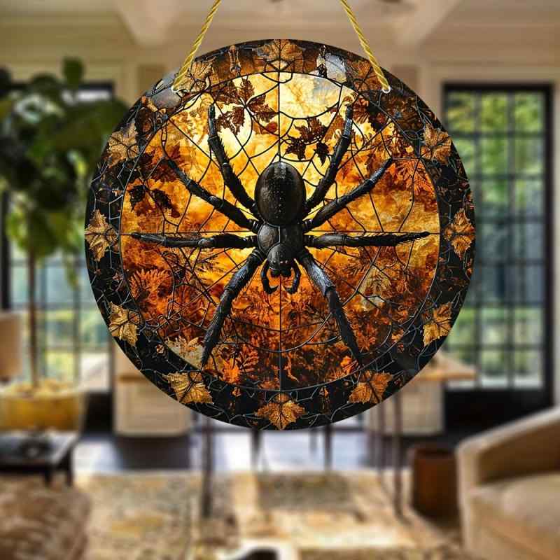 ハロウィン飾り アクリル製 ゴシック スパイダー サンキャッチャー 吊り下げ おしゃれなパーティーデコレーション インテリア オーナメント(x2)