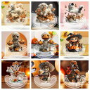 置物 ゆらゆら揺れる 組み立て式 猫 犬 南瓜 アクリル 卓上 デコレーション ハロウィン イベント かわいい パーティーグッズ インテリア ギフト プレゼント...