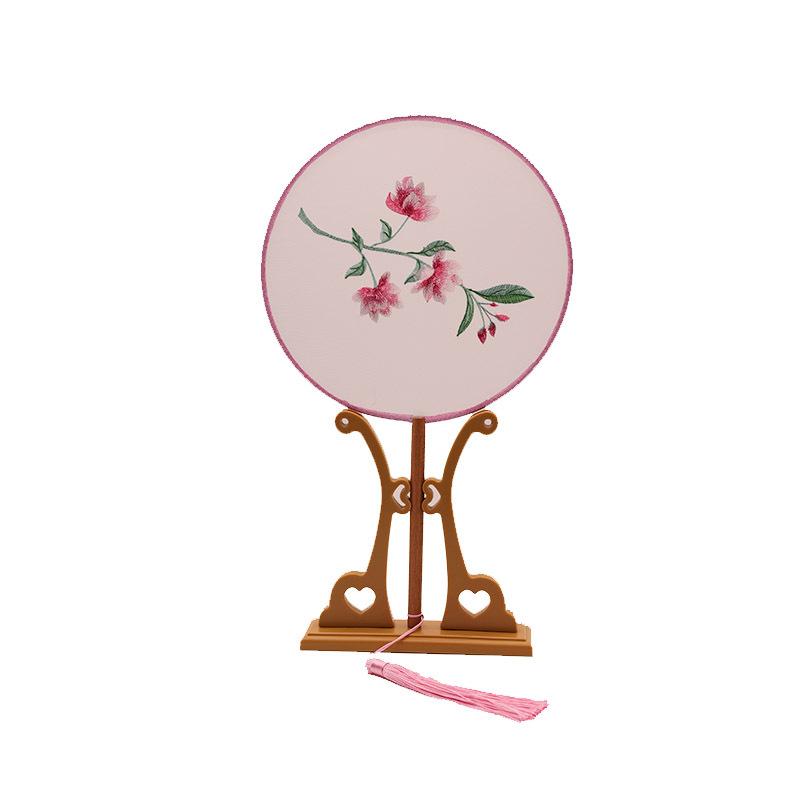 団扇 刺繍 古典柄 レトロ風 新中華風 絹布製 木製 漢服用 チャイナドレス用 ダンス用 花鳥風月 撮影小..