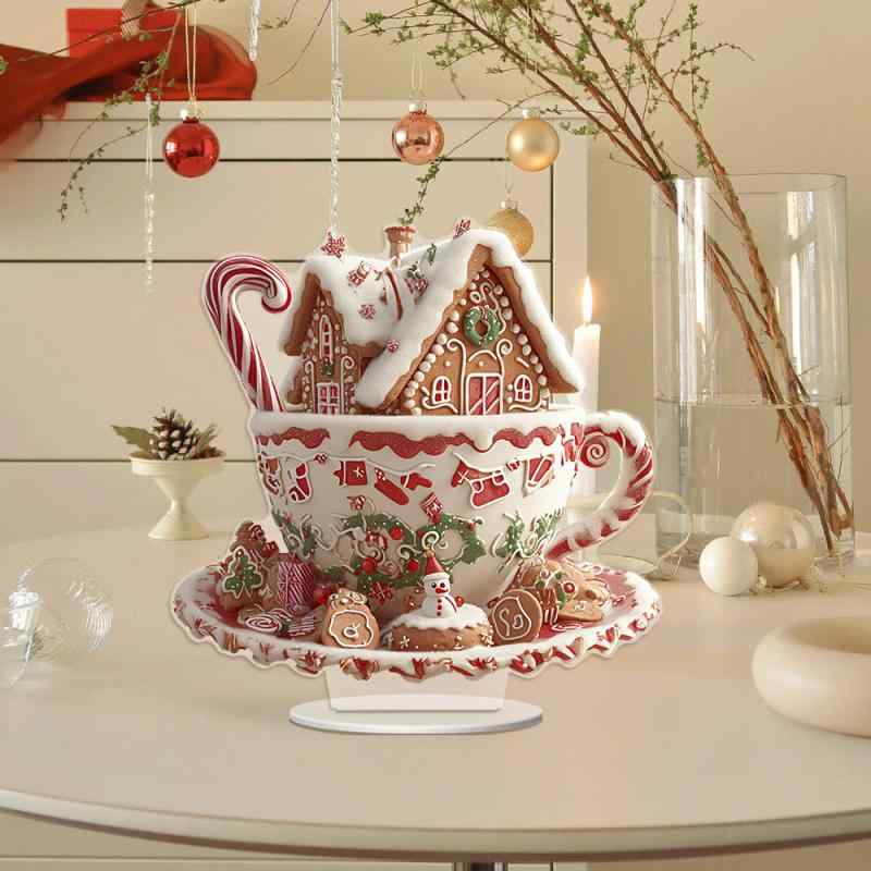 置物 アクリル コーヒーカップ チョコレート ハート バレンタイン クリスマス 誕生日 プレゼント アメリカンカントリー風 卓上 リビング 寝室 インテリア オブジェ(x2)