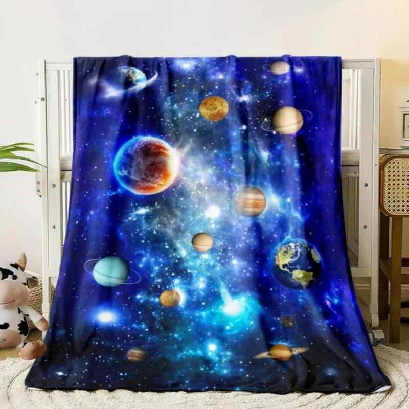 ブランケット 毛布 軽量 柔らか フランネル ポリエステル 宇宙柄 銀河 星柄 北欧 ...